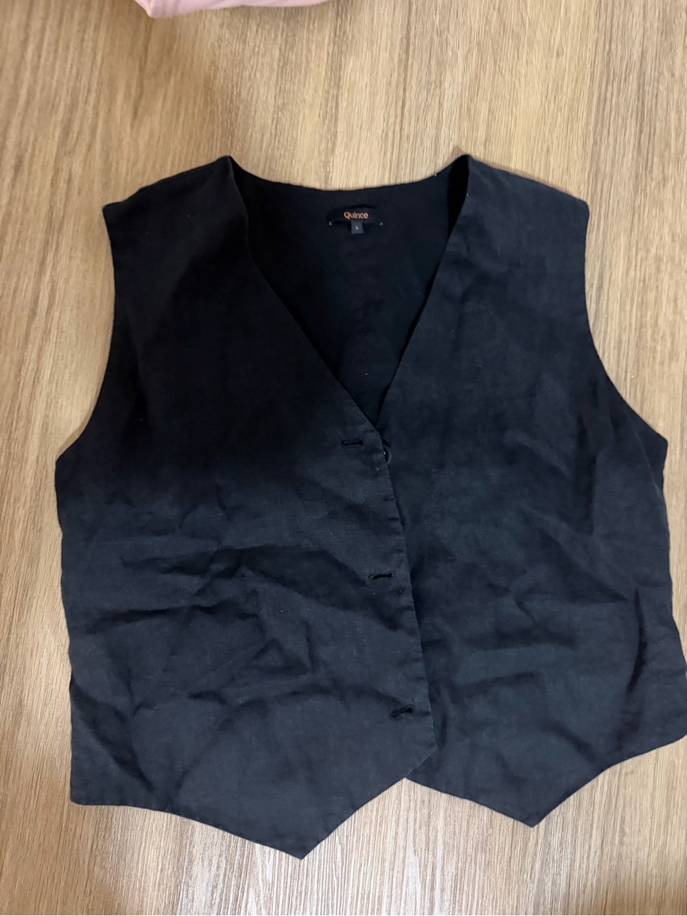 Black Linen Quince Vest